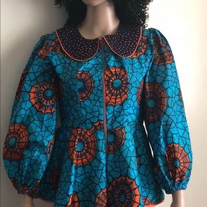 Arike Neck Cape blouse
